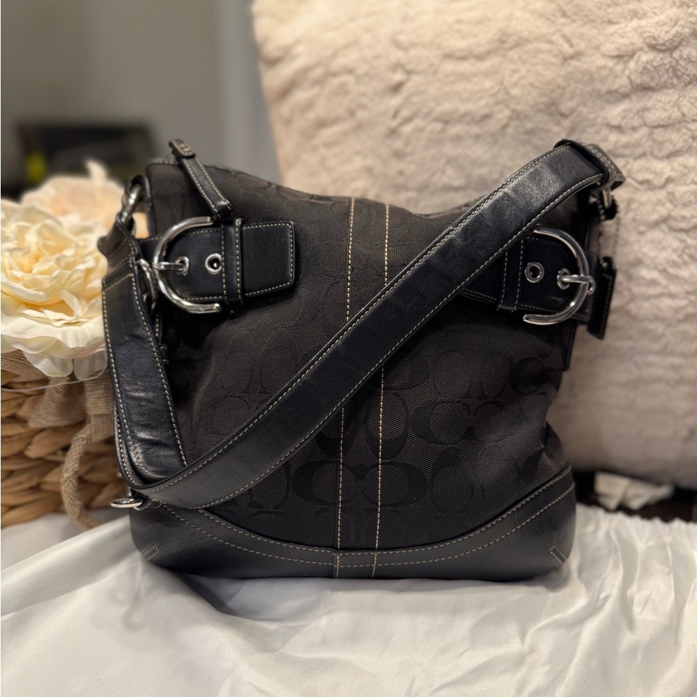 **VINTAGE** Coach Black Signature Soho Jacquard